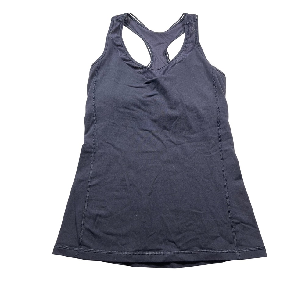 Lululemon Black Racerback Athletic Tank Top Women's Size 4 Built In Bra Yoga